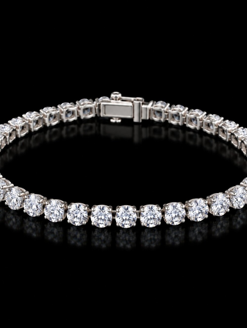 22kwgp Dubai Jewelry Elegant Silver Tennis Bracelet